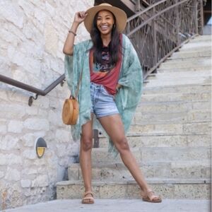 HOST PICK! Grace & Lace Sage Green Tie-Dyed Convertible Kimono/Scarf